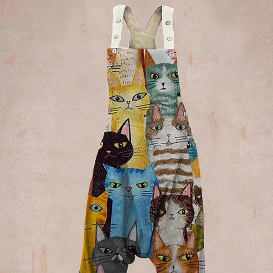 Ladies Casual Printed Harem Jumpsuit