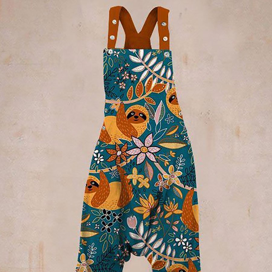 Ladies Casual Printed Harem Jumpsuit