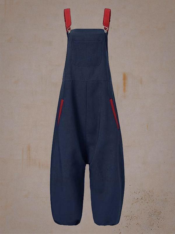 Blue & Green Pocket Harem Jumpsuit